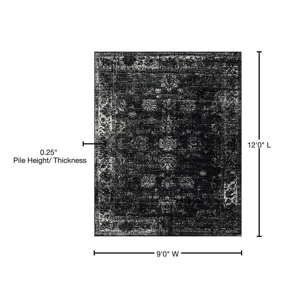 Unique Loom 9' 0 x 12' 0 Sofia Casino Black Area Rug