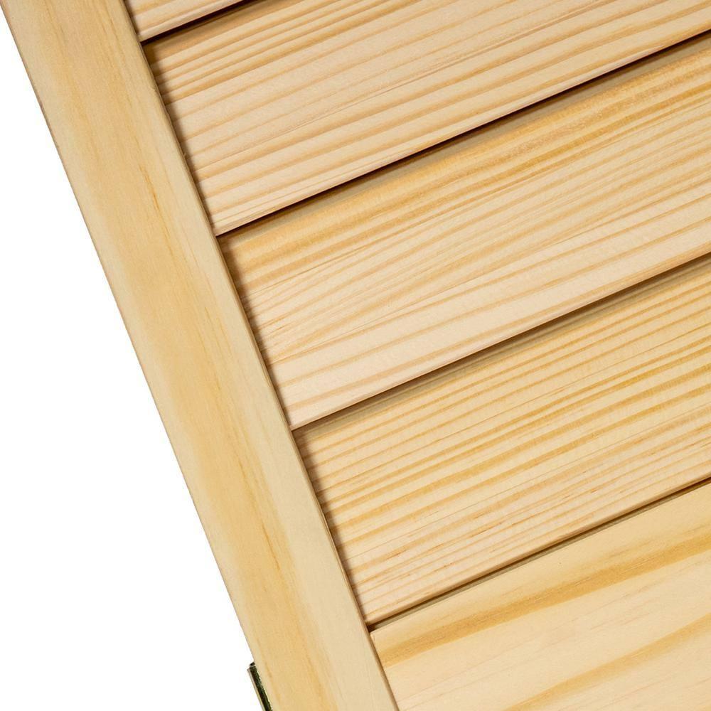 Kimberly Bay Louvered Wood Unfinished Half Panel Plantation Bi-Fold Door