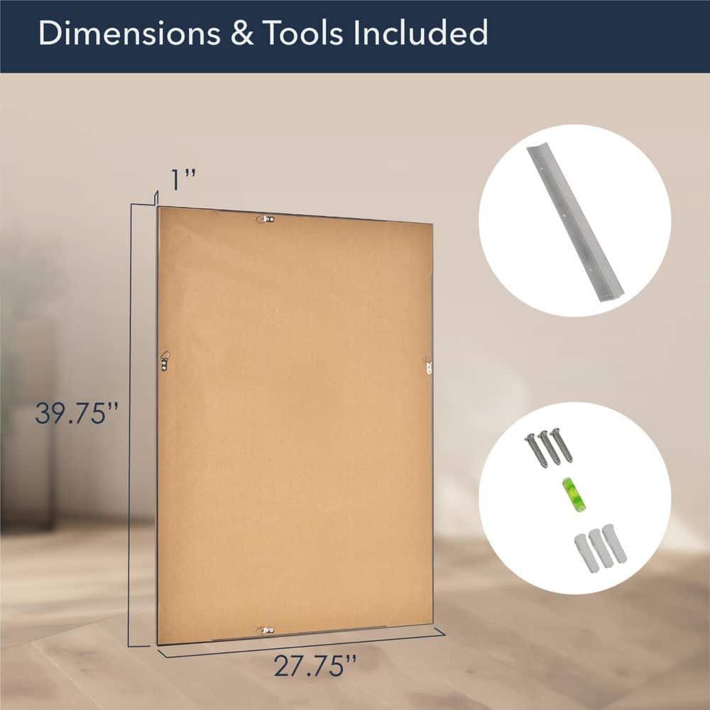 Head West Bronze & Copper Oil-Rubbed Framed Rectangle Wall Mirror with 4 D-Ring Hangers - 28" x 40"