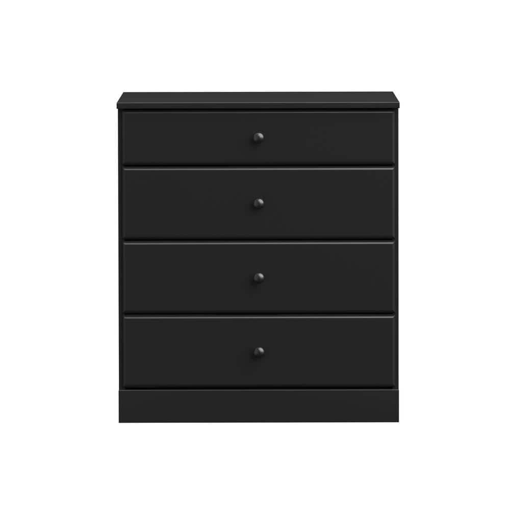 Prepac 4 Drawers Astrid Dresser Black: Wood Composite Frame, 36.25" High, Bedroom Storage