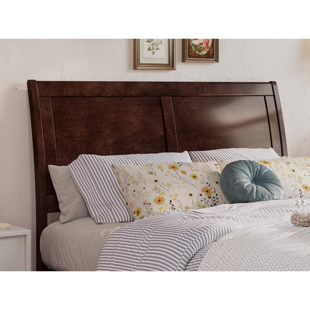 AFI, Andorra Full Platform Bed with Panel Footboard and Twin Trundle, Walnut