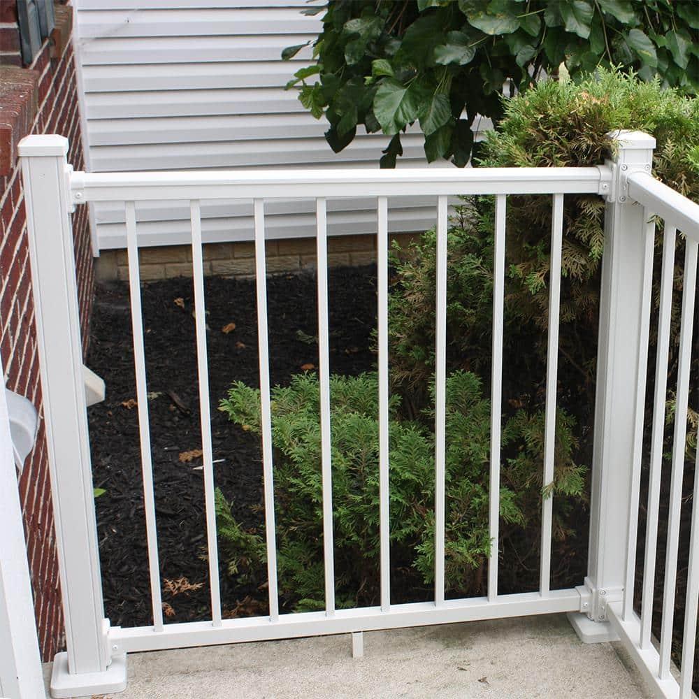 Weatherables Stanford Railing Kit – Aluminum Indoor & Outdoor Railing Kit for Decks, Porches & Balconies, Made with Durable & Low-Maintenance White Textured Powder-Coat Finish (36 in. H x 8 ft. W)
