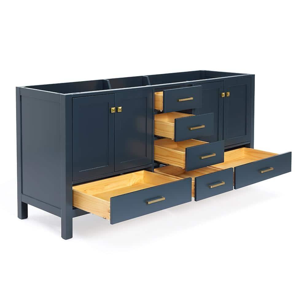 Ariel A073d-Bc Cambridge 72" Double Free Standing Vanity Cabinet Only - Blue