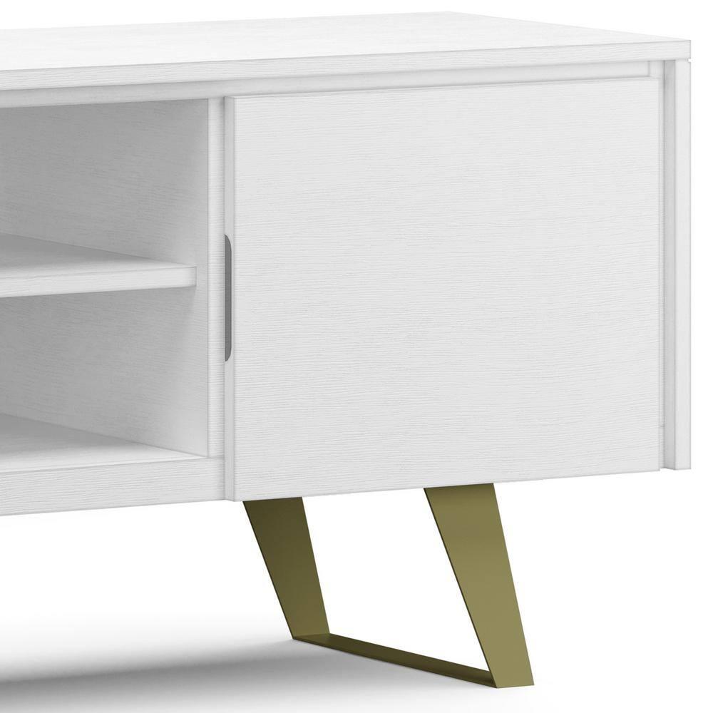 Simpli Home Lowry 63"W Solid Wood Modern Industrial TV Stand for TVs up to 70" with Storage