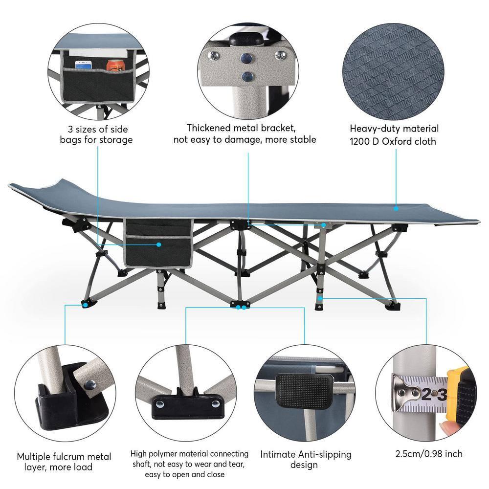 Suteck Folding Camping Cot Portable Outdoor Heavy Duty Sleeping Cot with Mattress and Carry Bag