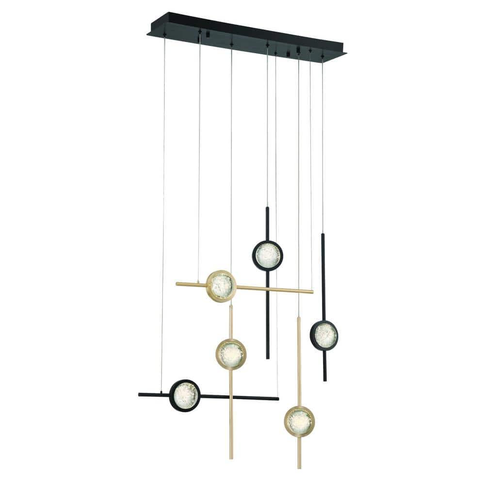 Eurofase Lighting Barletta 6 - Light Chandelier in  Gold/Black