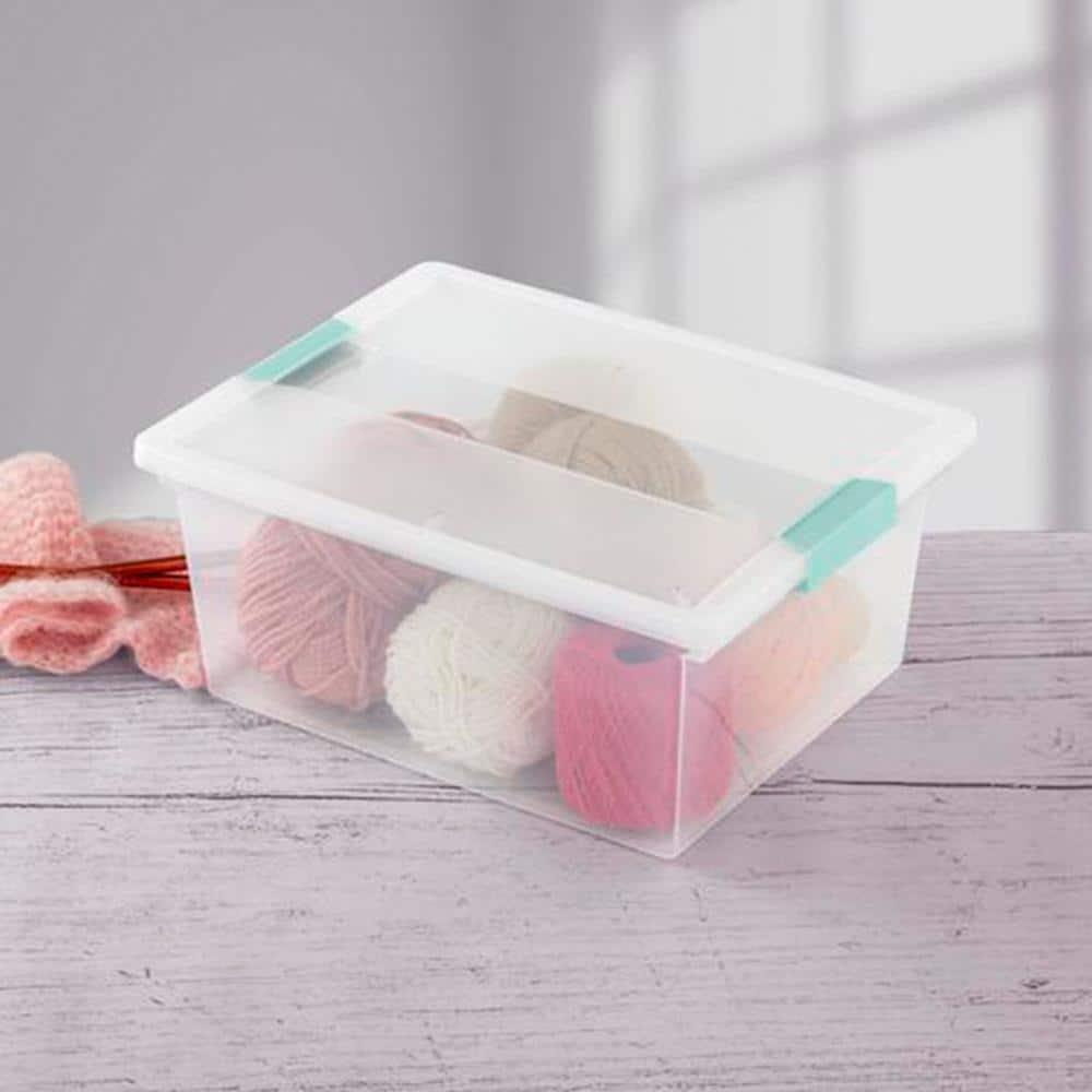 Sterilite Sterilite Plastic Stackable Storage Bin w/Clear Latch Lid (Set of 6)