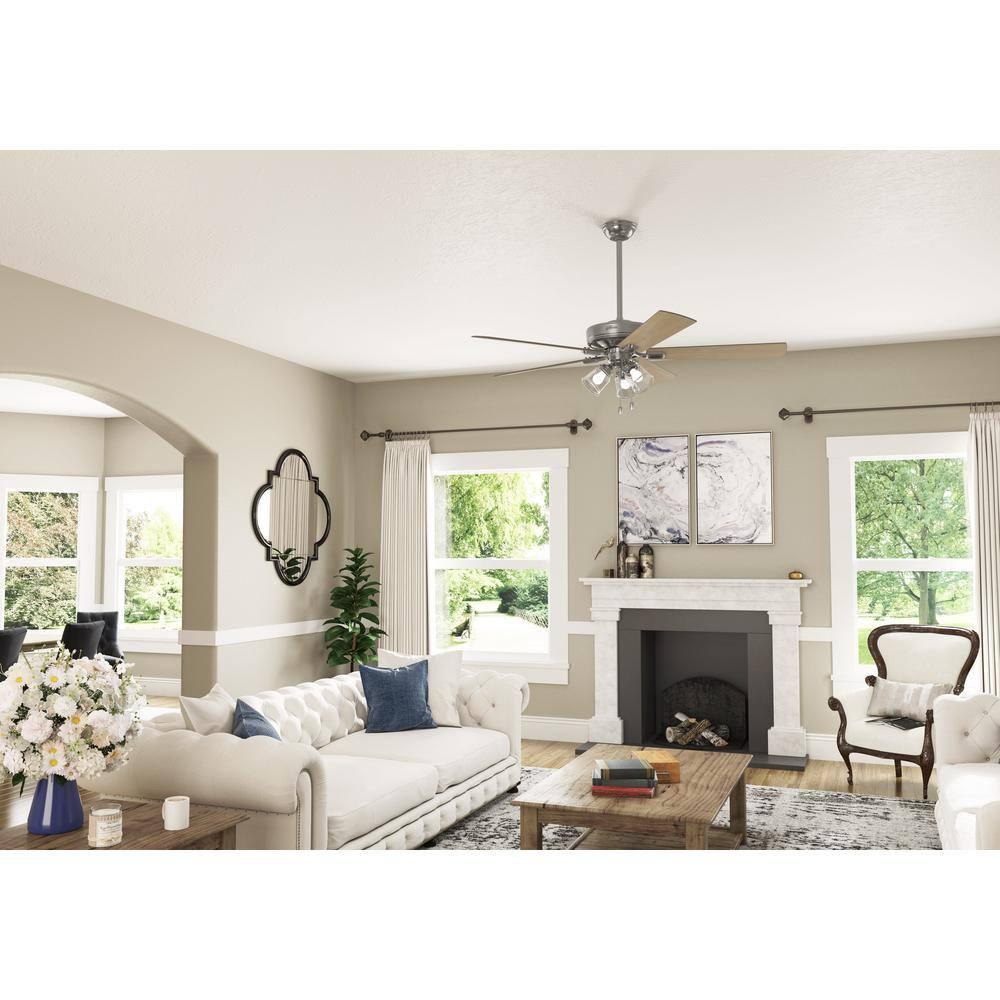 60" Crestfield 5 - Blade Ceiling Fan with Pull Chain and Light Kit Included