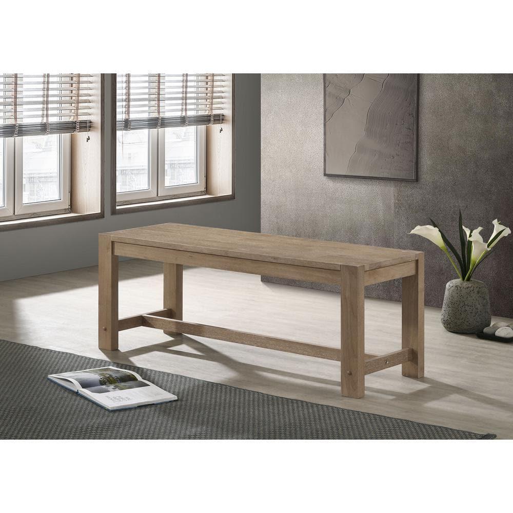 Scottsdale Wood Trestle Base Dining Bench Washed Brown