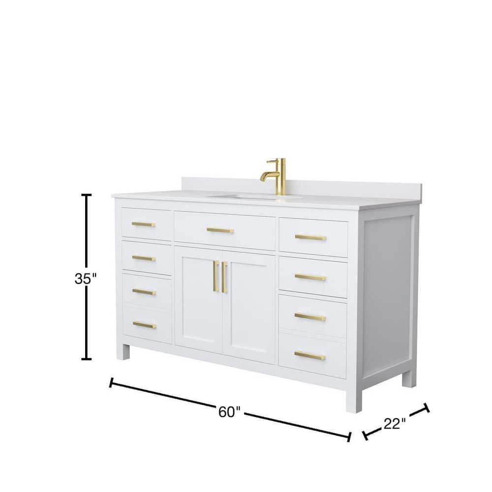 Beckett 60" Freestanding Single Bathroom Vanity with Cultured Marble Top