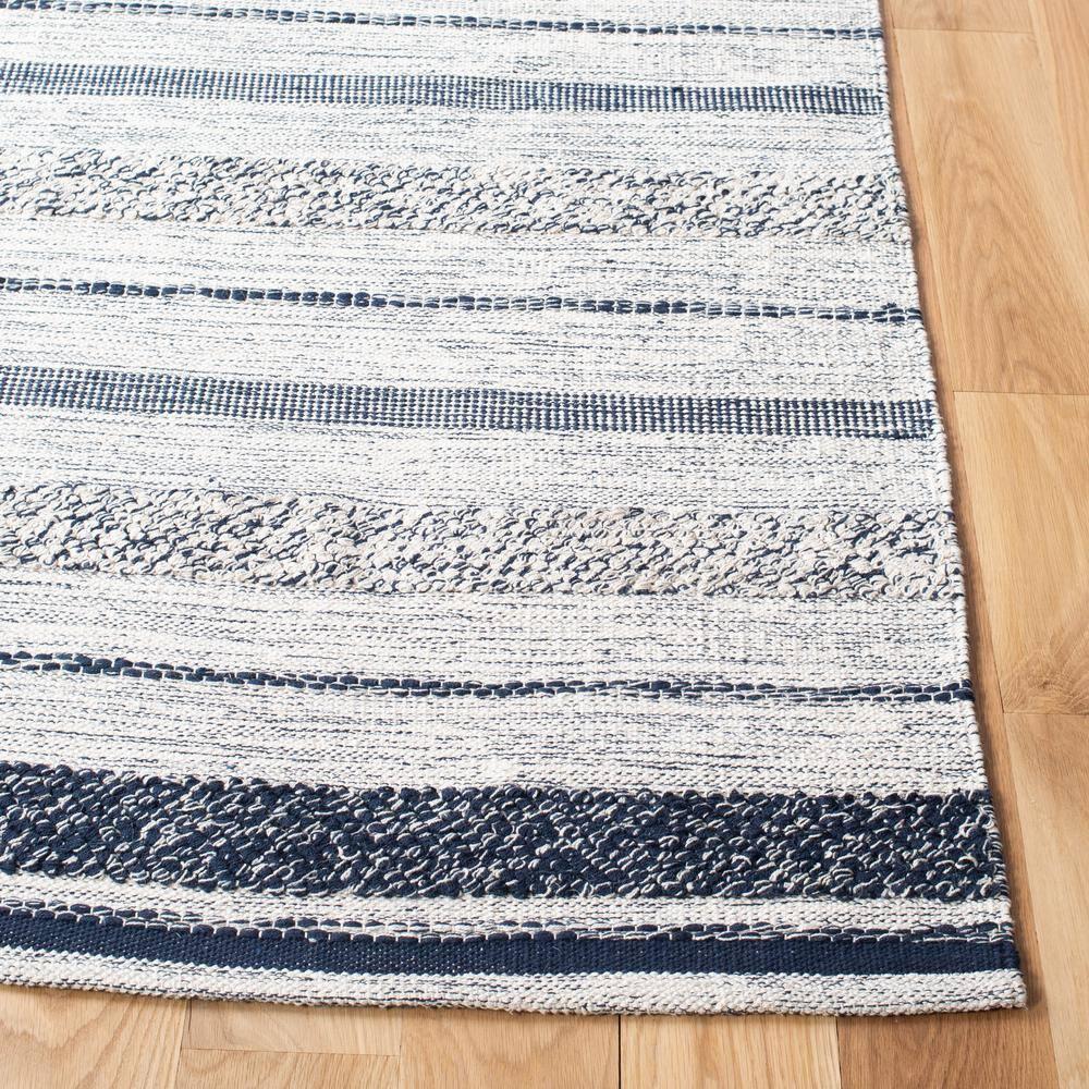 Striped Kilim STK517 Hand Woven Area Rug - Ivory/Navy - 8'x10' - Safavieh.