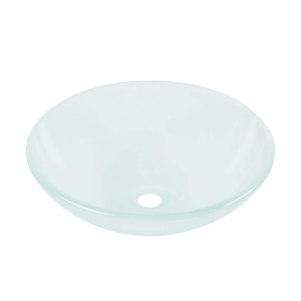 DeerValley Symmetry 16.5'' Circular Glass Vessel Bathroom Sink