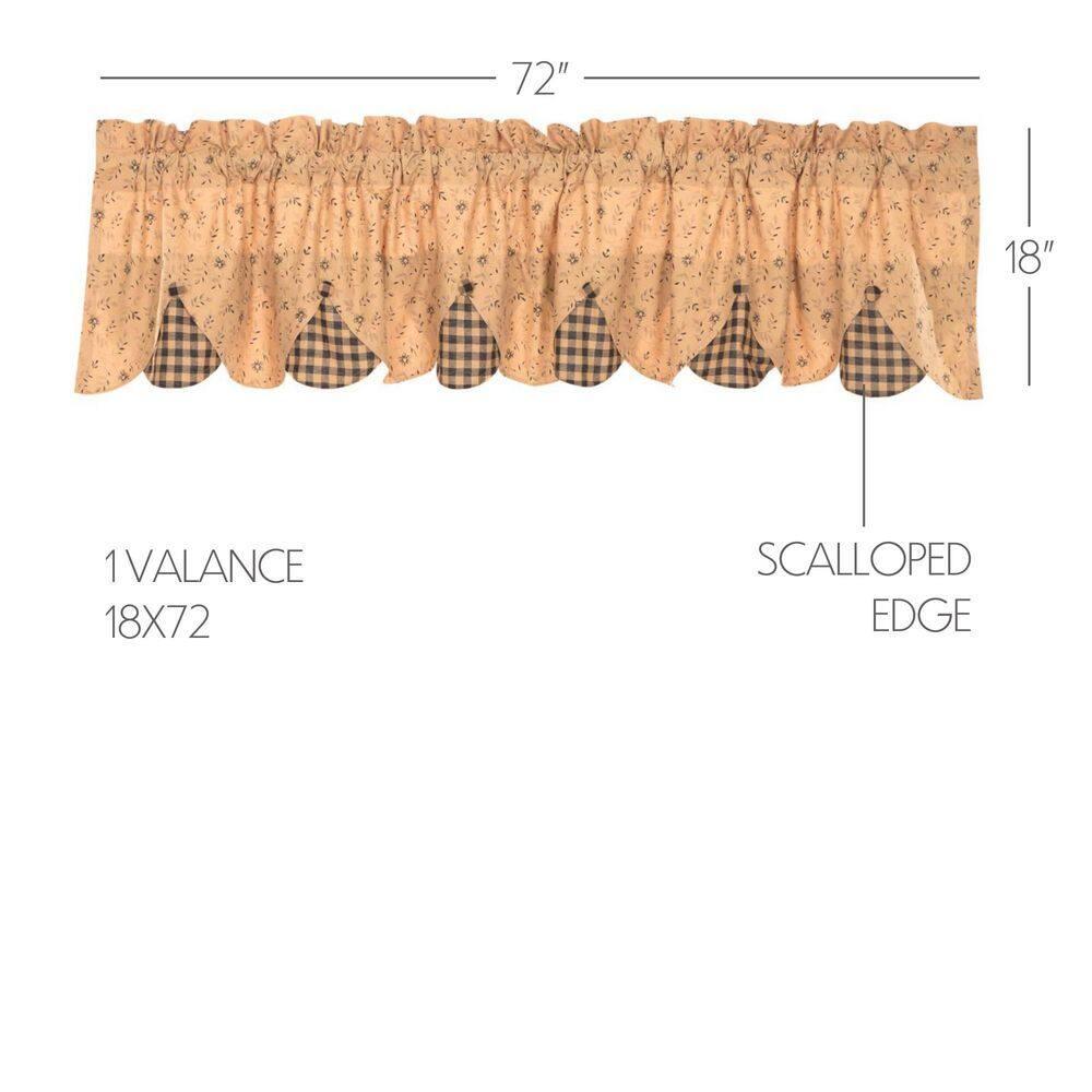 VHC Brands Maisie Valance 18x72 Country Curtain, Tan