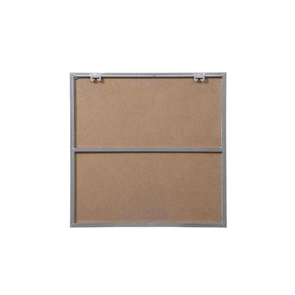 Elegant Lighting Metal Frame Square Mirror 24 inch in Silver