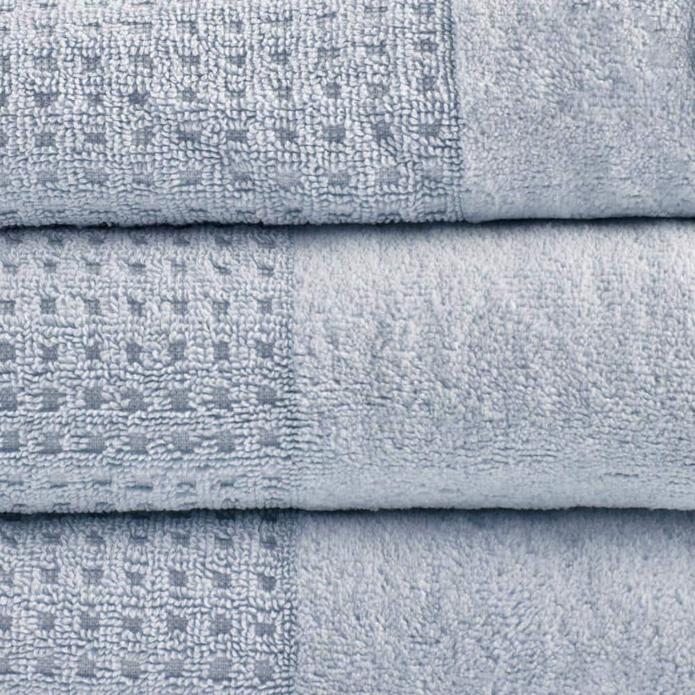 Madison Park Spa Waffle Cotton Jacquard Antimicrobial Bath Towel 6 Piece Set