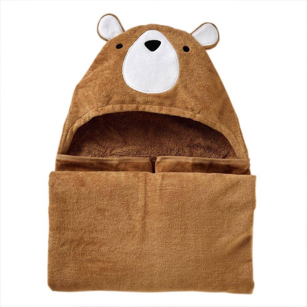 Sketched Woodland Kids' Hooded Towel - SKL Home: Cotton Bath Towel, Forest Animals, Midweight, Machine Washable, 51"x23"