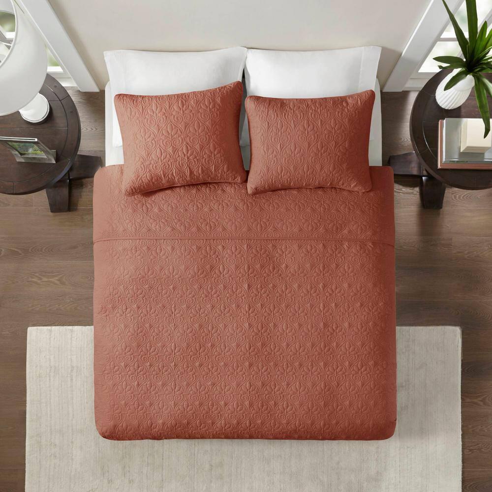 Madison Park 3pc Full/Queen Vancouver Reversible Quilt Set Clay Pink