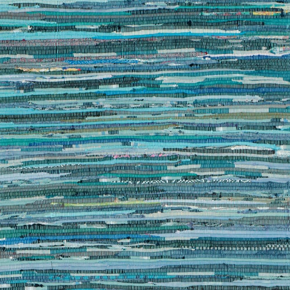 Rag Rug RAR121 Hand Woven Indoor Runner Rug - 2'3"x6' - Blue/Multi - Safavieh