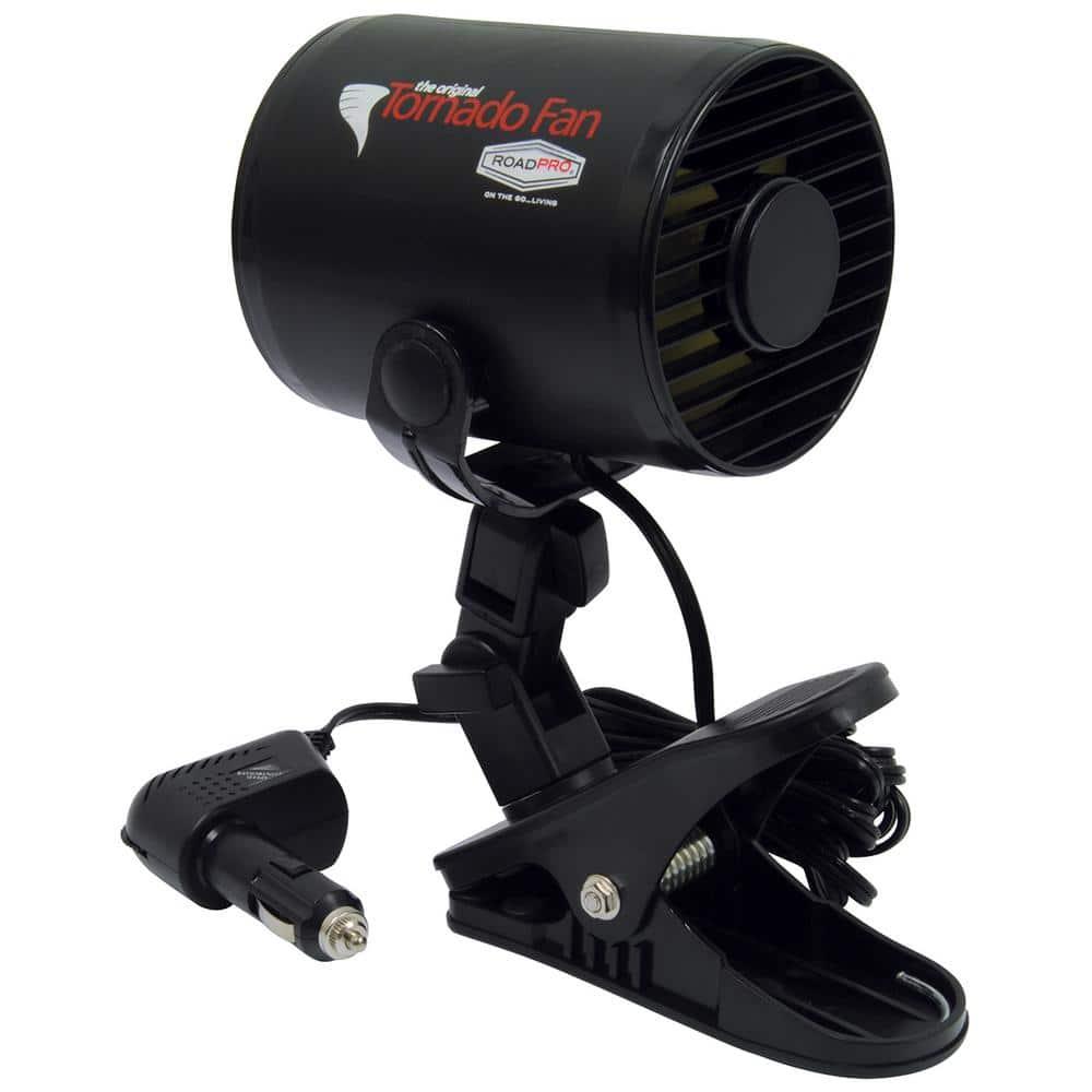 RoadPro 12 Volt Plug In Car Variable Speed Tornado Fan w/ Mounting Clip