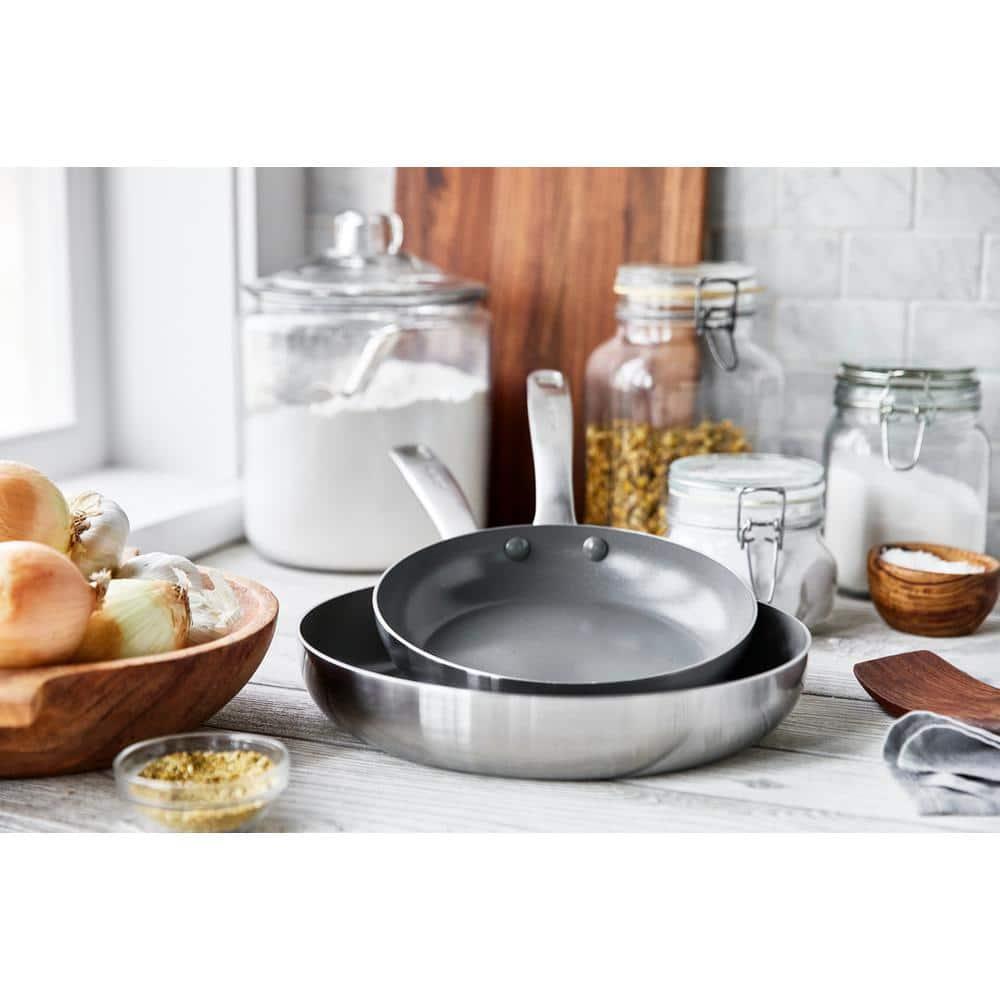 GreenPan Chatham Healthy Ceramic Nonstick Stainless Steel 2 Piece Frying Pan Set