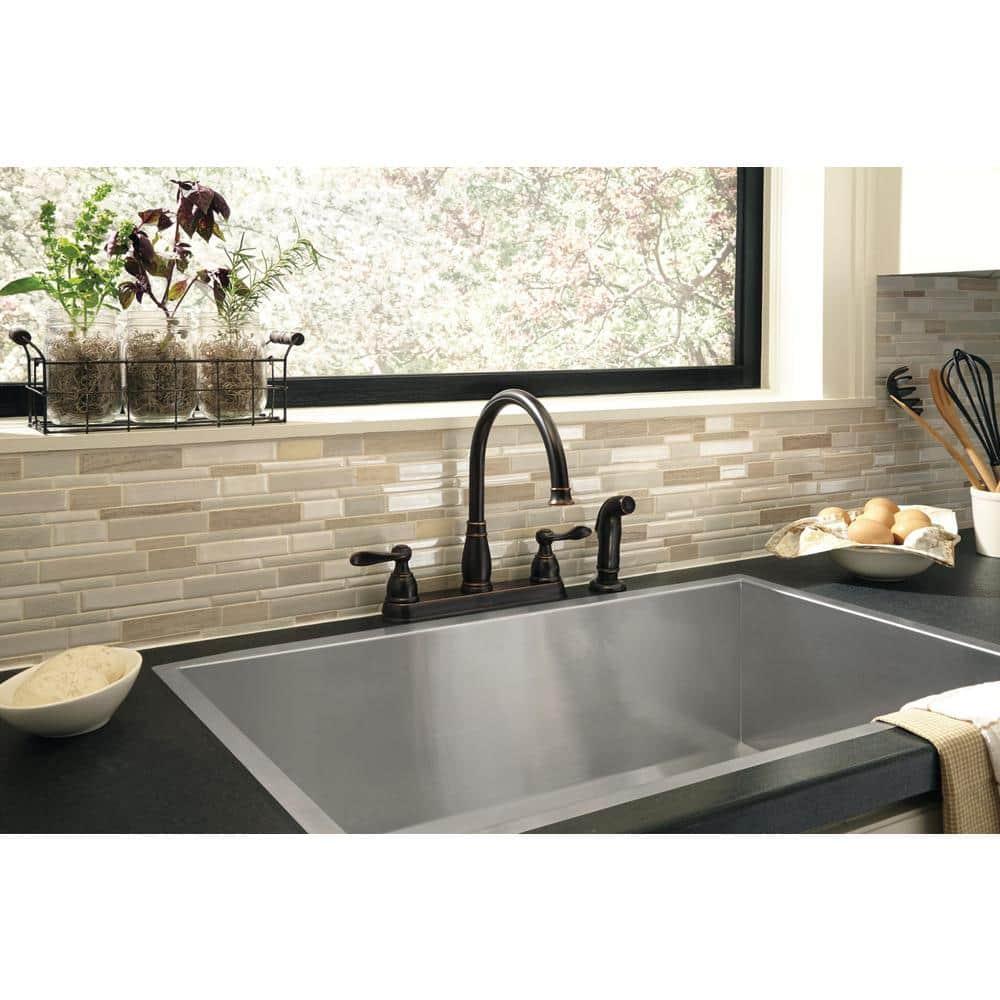 Windemere Two-Handle Kitchen Sink Faucet with Side Sprayer, 3-Hole Kitchen Faucet