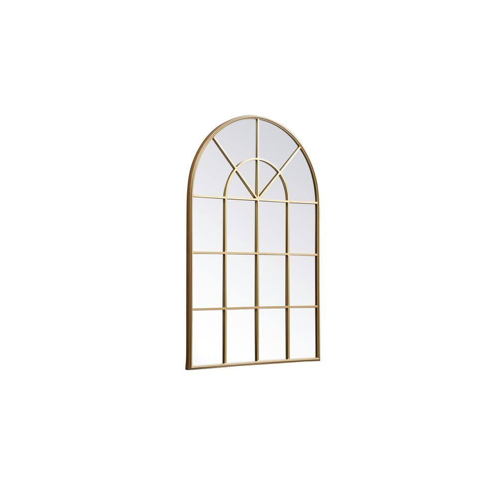 Elegant Decor Metal windowpane mirror 36 inch x 53 inch in Brass