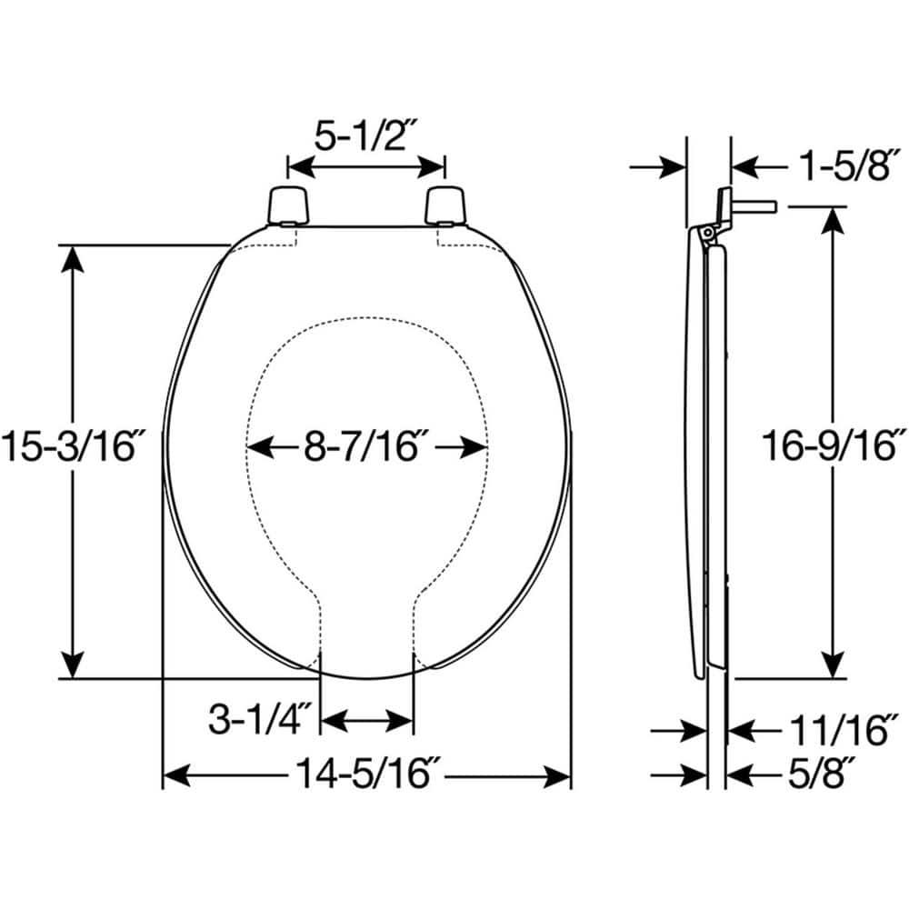 Bemis 7E75 000 BEMIS 75 Commercial Open Front Toilet Seat with Cover, ROUND, Plastic, White