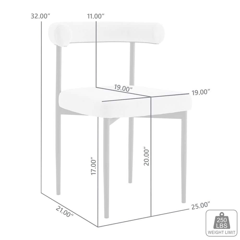 Armen Living Set of 2 Shannon Iron and Faux Leather Dining Chairs Matte Black/Light Gray