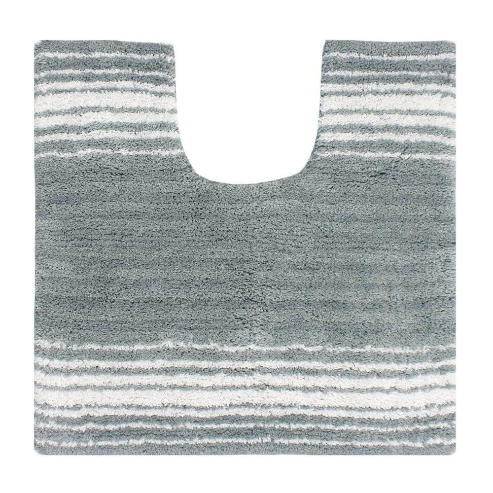 Home Weavers Gradation Collection 100% Cotton Bath Rug, Soft & Absorbent Bath Mat, Non-Slip, Machine Washable Rug for Bath Floor, 20"x20" Contour, Gray