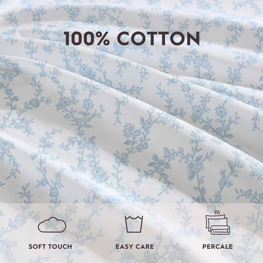 Laura Ashley Evie Laura Ashley Printed Cotton Percale 2 Piece Pillowcase Set