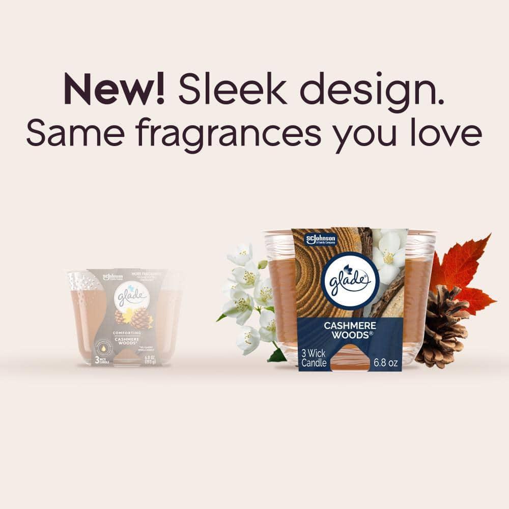 Glade 3 Wick Scented Candles - Cashmere Woods - 6.8oz