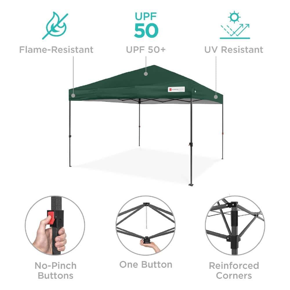 Best Choice Products Best Choice Products Easy Setup Pop Up Canopy W/ 1-Button Setup, Wheeled Case, 4 Weight Bags