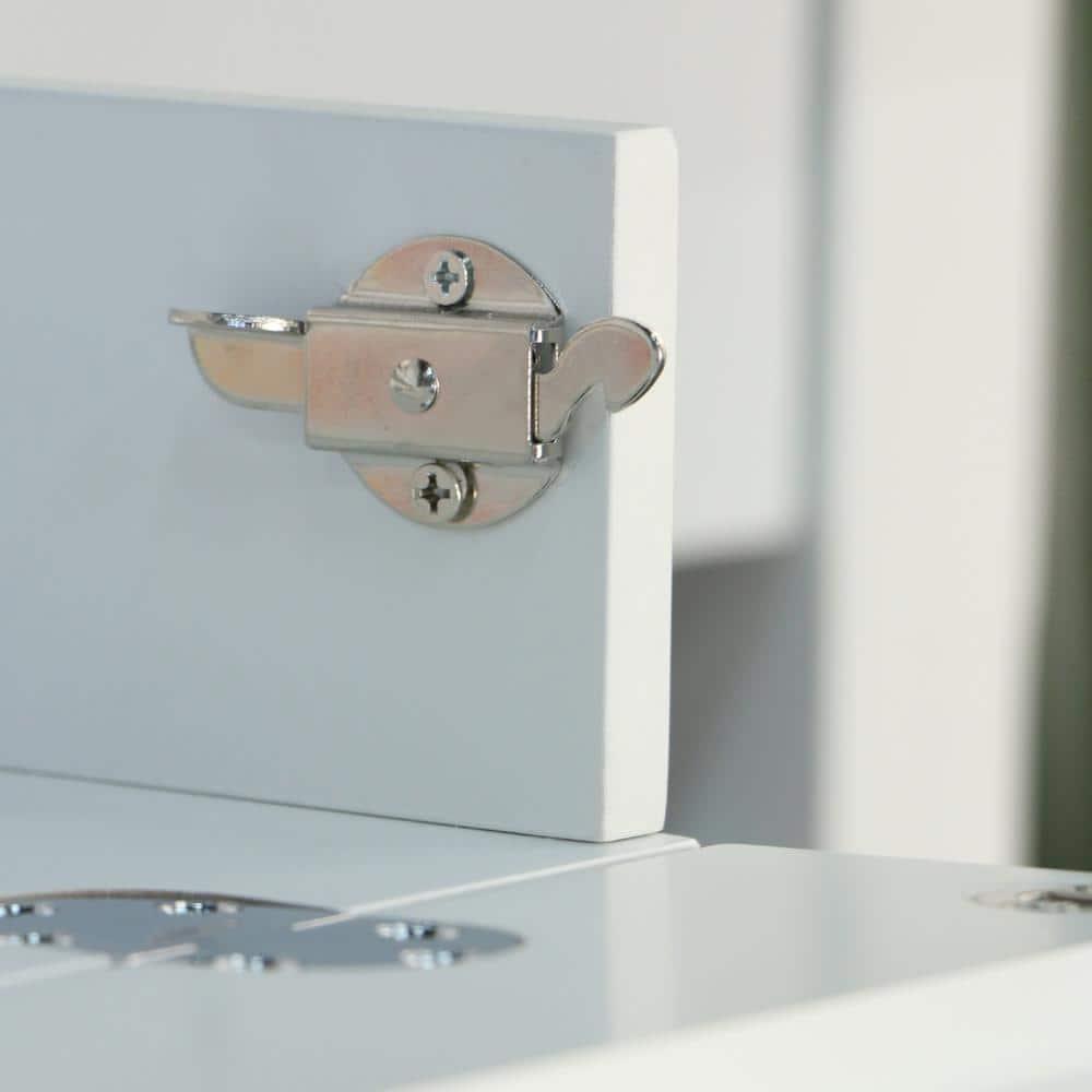 Walker Edison Modern Wood Computer Desk with Keyboard Tray and Drawers, White