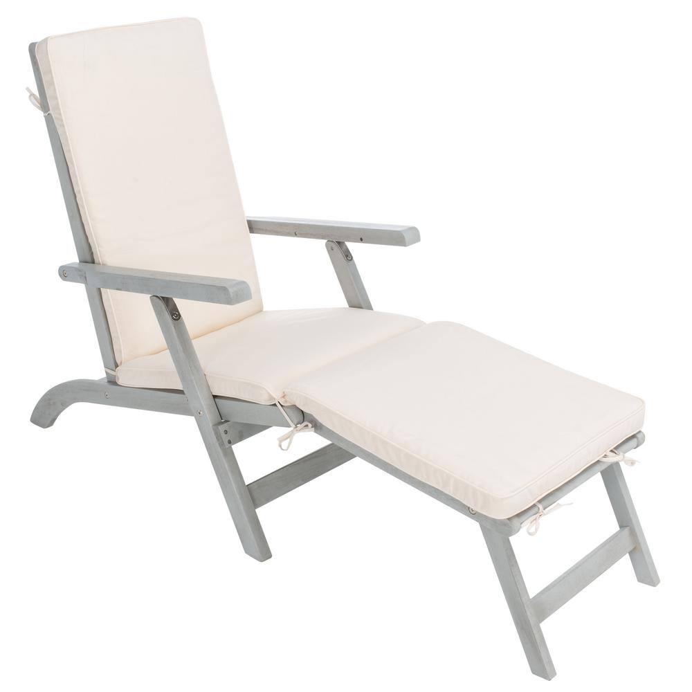 Palmdale Lounge Chair - Outdoor - PAT7015 - Grey/Beige -Safavieh