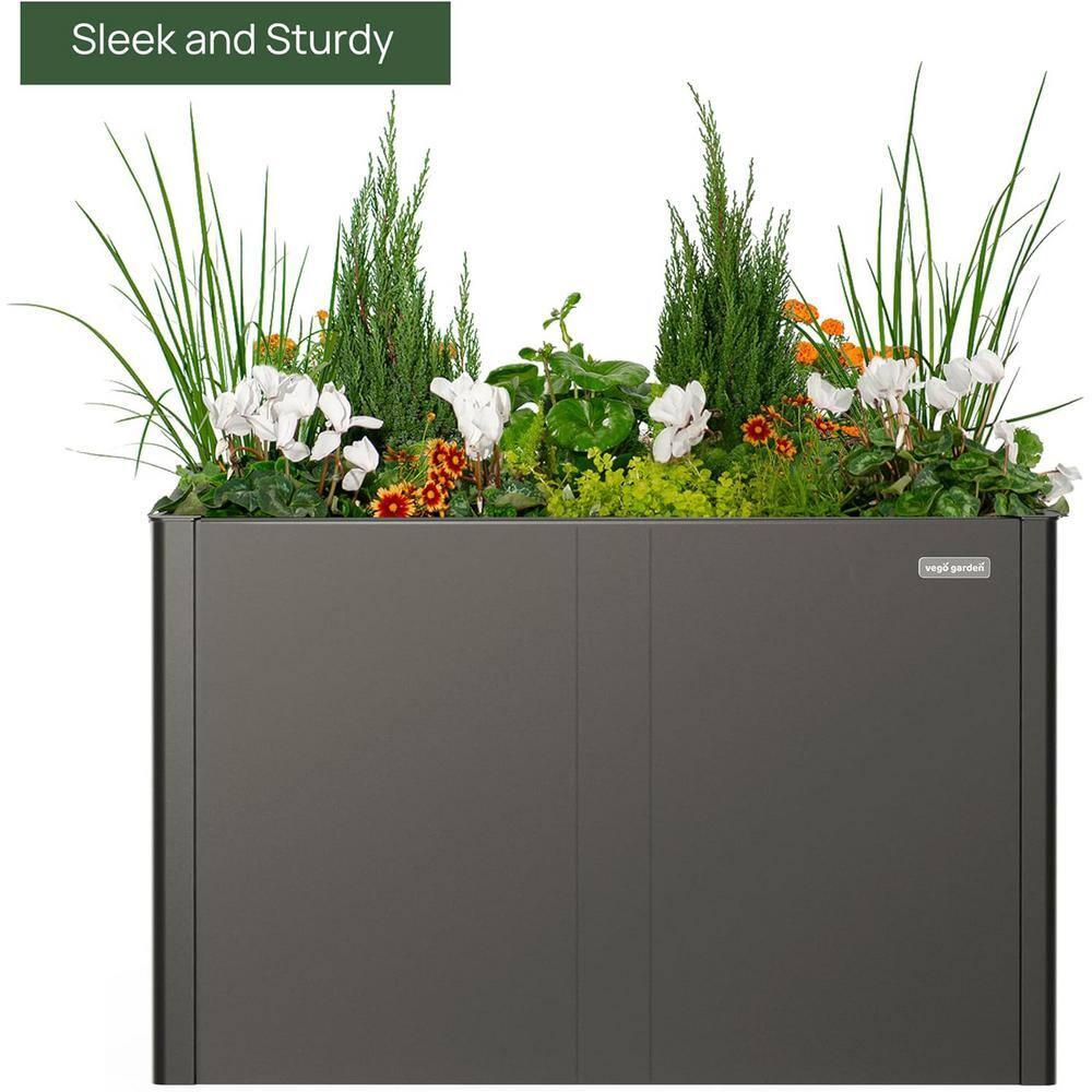 Vego Garden Modern 32" Tall Metal Outdoor Long Planter Box
