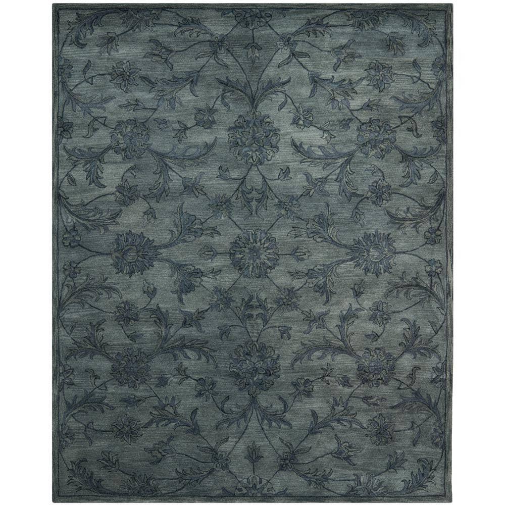 SAFAVIEH Antiquity May Floral Vines Wool Area Rug, Grey/Multi, 9' x 12'