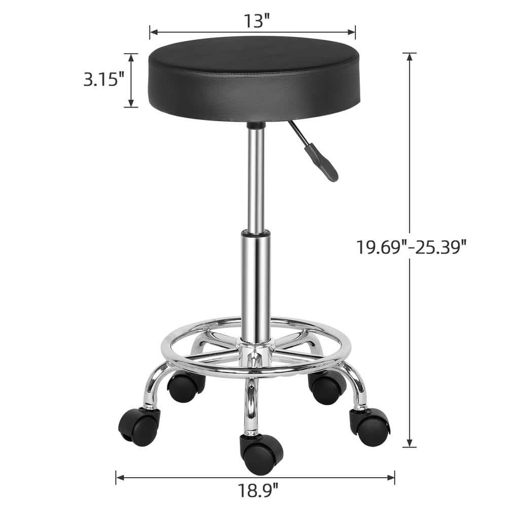 Lowestbest Bar Stool, Adjustable Swivel Chair with Round Feet, Modern Salon Chair Hydraulic Rolling