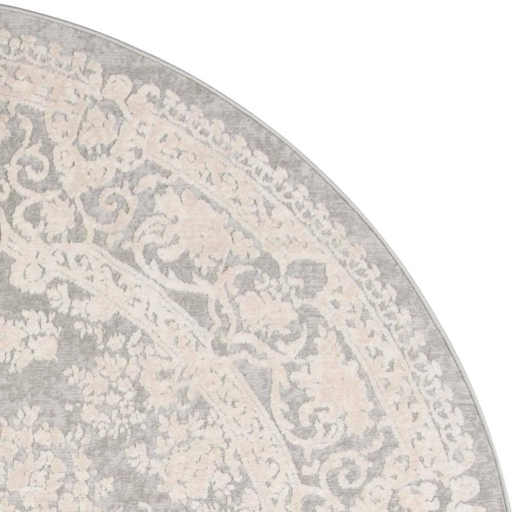 Reflection RFT664 Power Loomed Indoor Area Rug - Light Grey/Cream - 6'7" round - Safavieh.