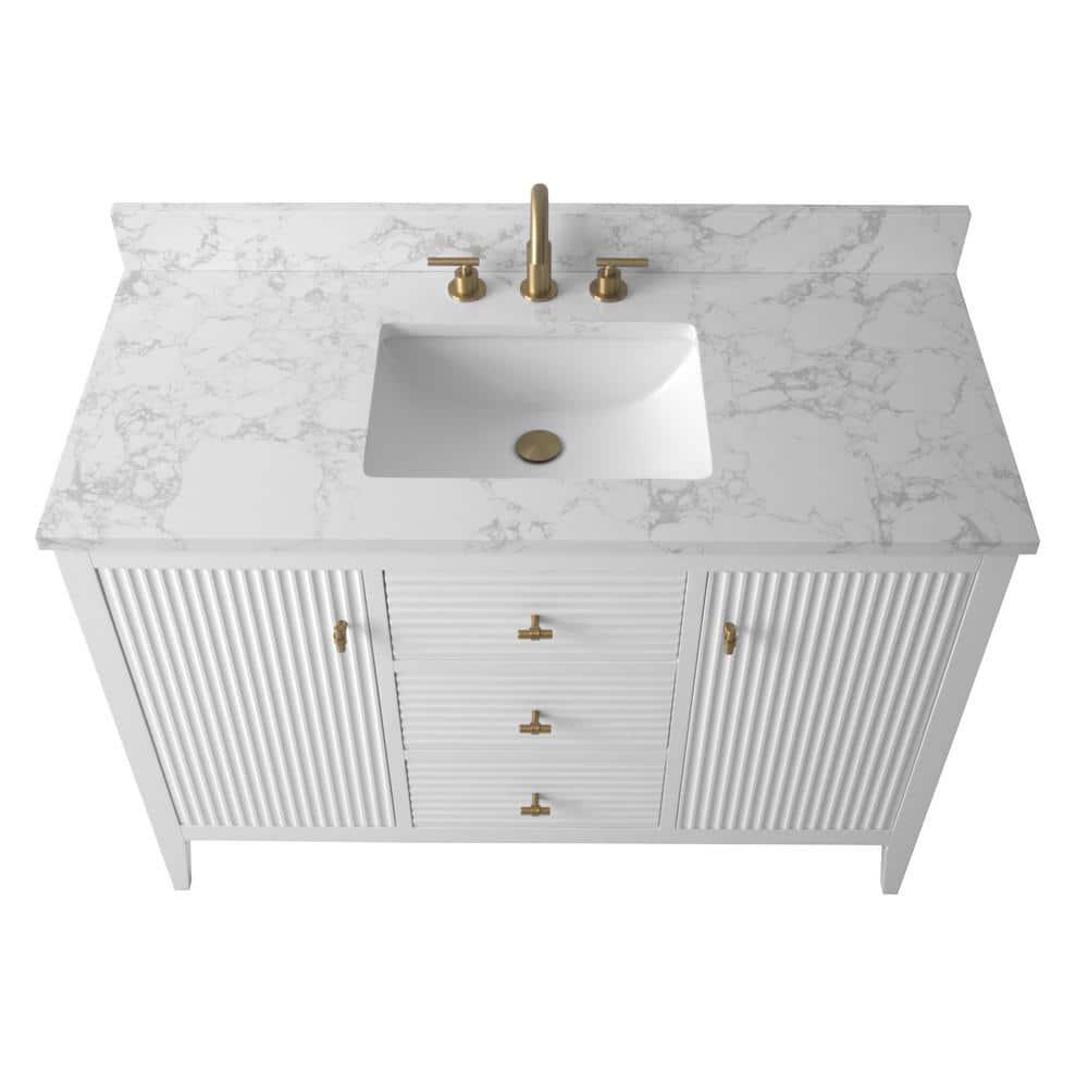 48'' Single Bathroom Vanity with Engineered Marble Top