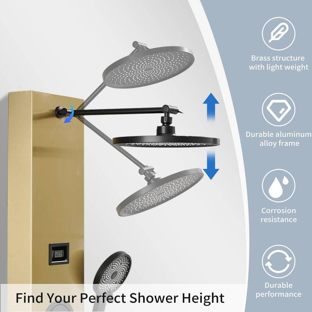 BWE 2-Spray Rain Shower Tower Shower Panel System with Rainfall Shower Head and Shower Rod
