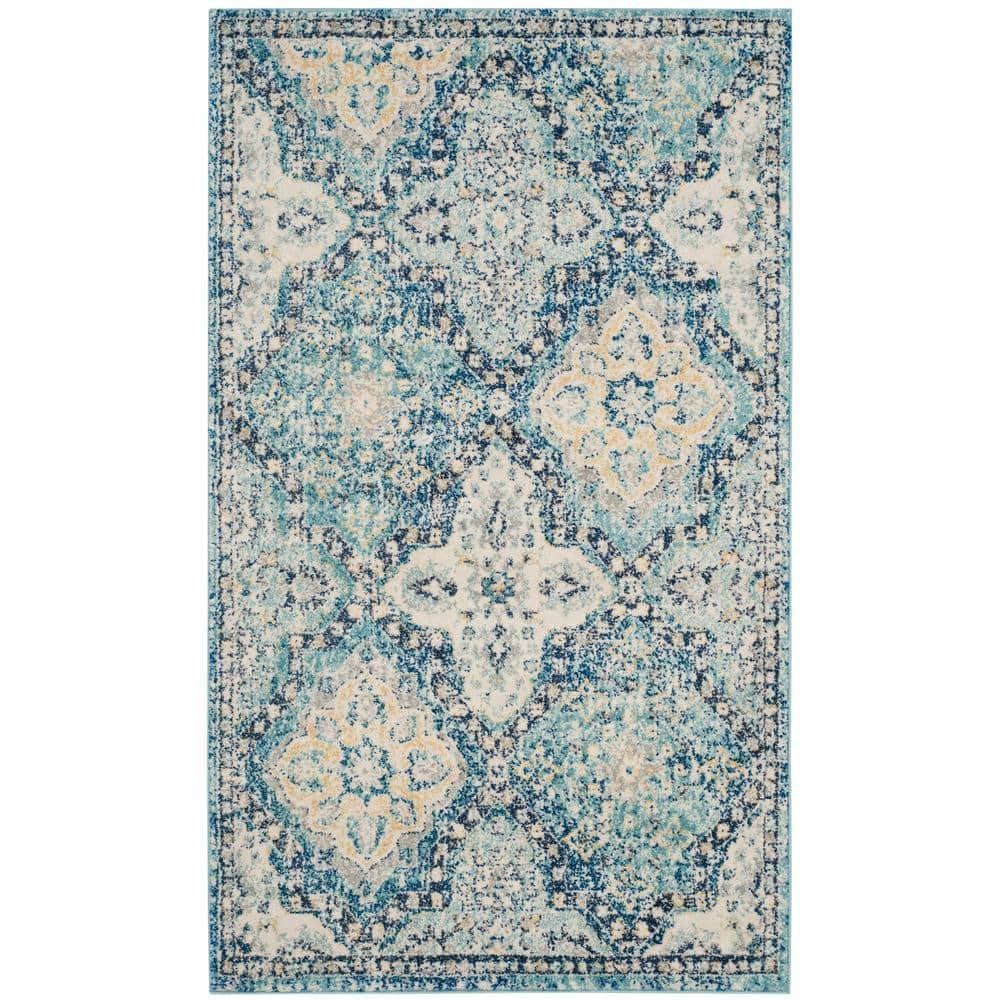 Evoke EVK274 Power Loomed Indoor Accent Rug - Light Blue/Ivory - 2'2"x4' - Safavieh