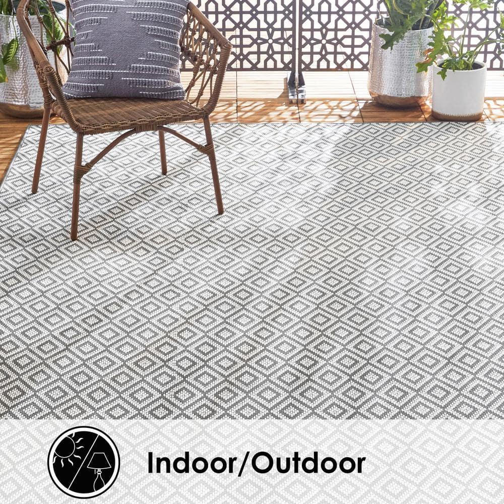 5'3" x 7'3" Tripoli Lydia Indoor/Outdoor Rug Gray/Cream - Home Dynamix
