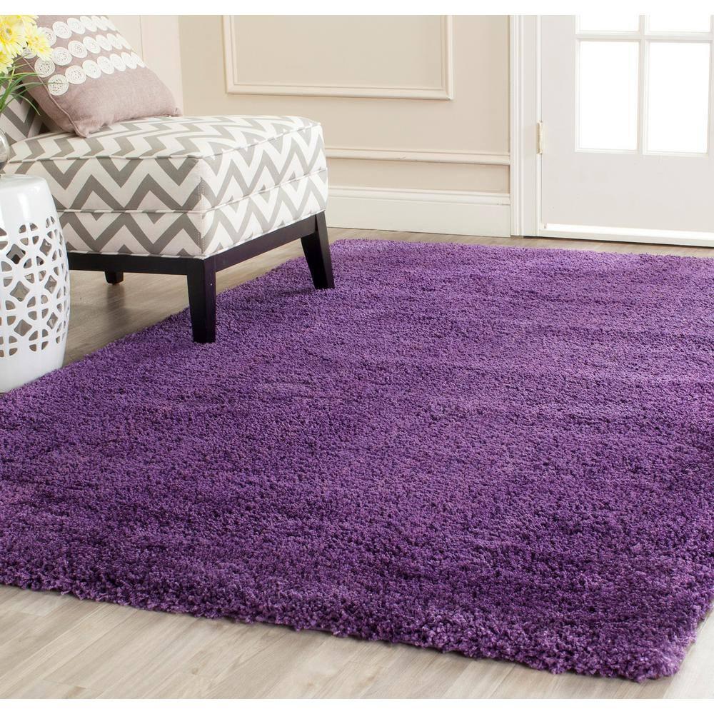 Milan Shag SG180 Power Loomed Indoor Area Rug - Purple - 7'x7' - Safavieh