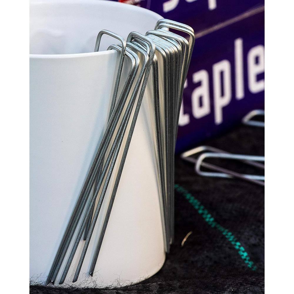 Galvanized Steel Landscape Staples for Garden and Fence, 50-Pack