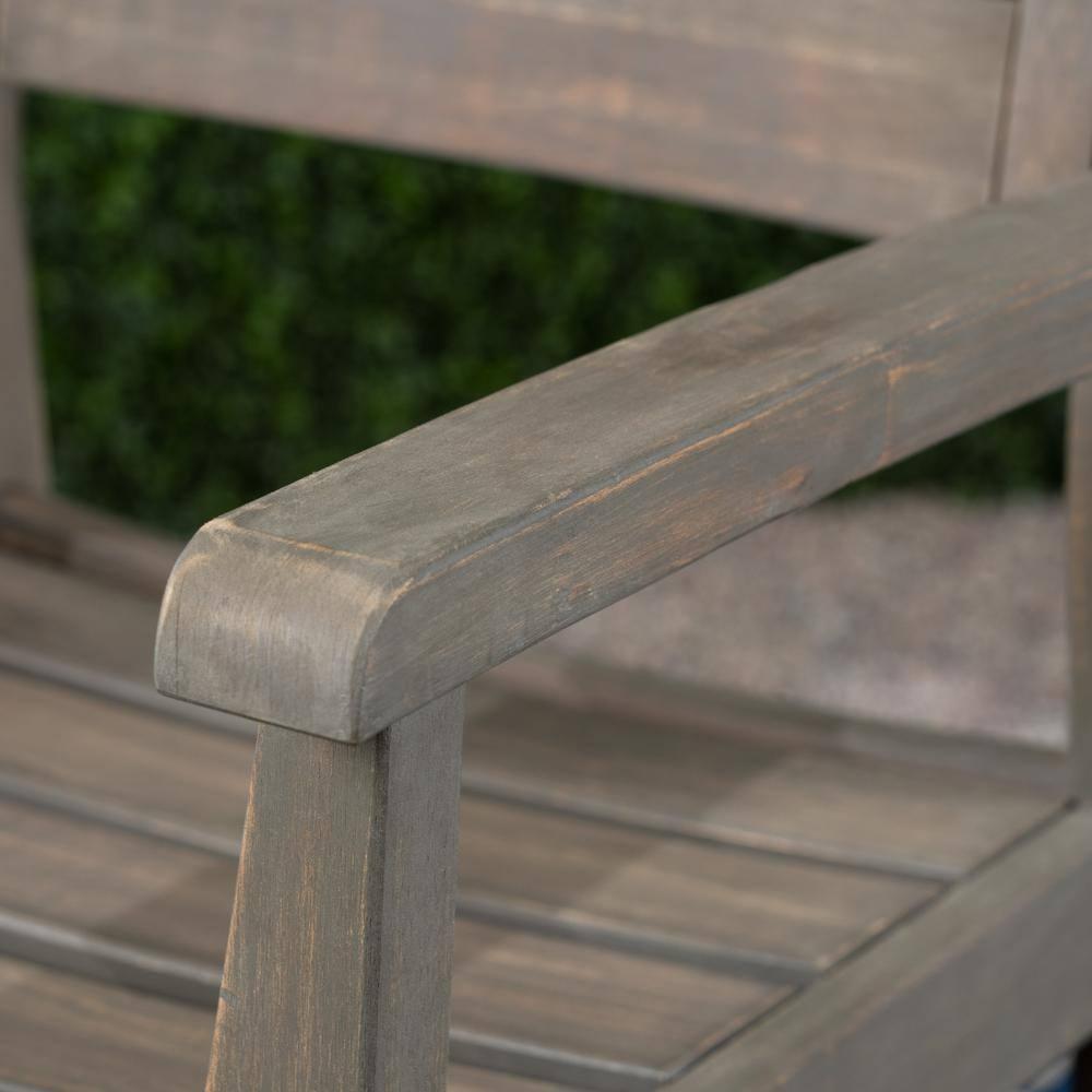 GDF Studio Brigitte Outdoor Acacia Wood 5 Piece Bar Set, Gray