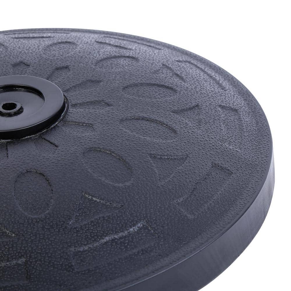 Westin Outdoor 9 Ft Market Patio Umbrella with Round Resin Base for Outdoor Garden UV Water Weather Resistant, Gray/White Stripe