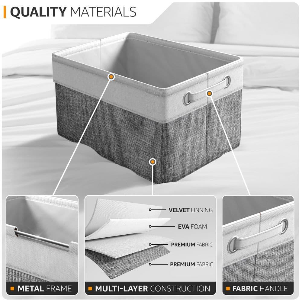 Sorbus Sorbus Fabric Storage Bins for Shelves Set of 6 - 15 Inch Sturdy Collapsible Storage Bins with 2 Handles, Foldable Baskets for Organizing Home, Closets, Shelf, Toys, Clothes, Large Decorative Storage Baskets
