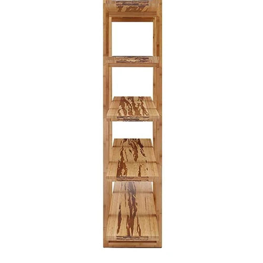 Magnolia Exotic Tiger Bamboo 5-Shelf Organizer in Brown