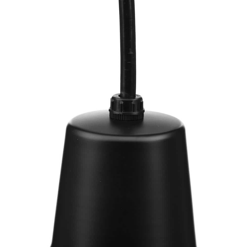 Progress Lighting, Sanabria, 1-Light, Pendant, Matte Black, Spun Metal Shade