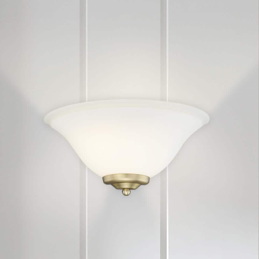 Golden Lighting Multi-Family 1-Light Wall Sconce in Brushed Champagne Bronze with Opal Glass